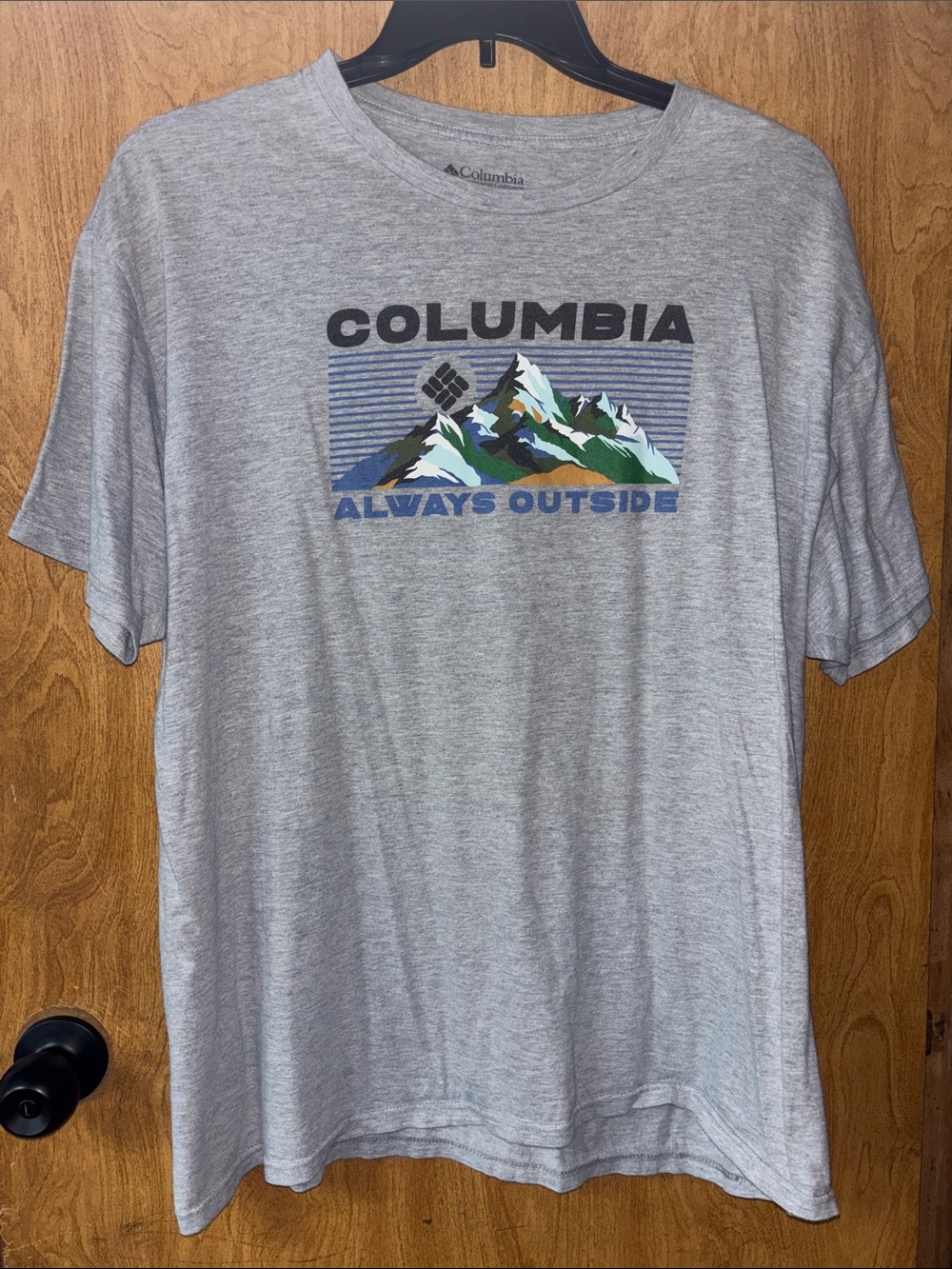 Columbia Light Gray Graphic 'Always Outside' Mountain Tee